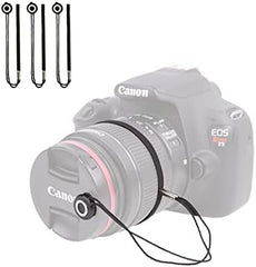 Foto&Tech Camera Lens Cap Leash with Elastic String, Compatible with Universal DSLR SLR Evil Mirrorless Cameras Video (x3)