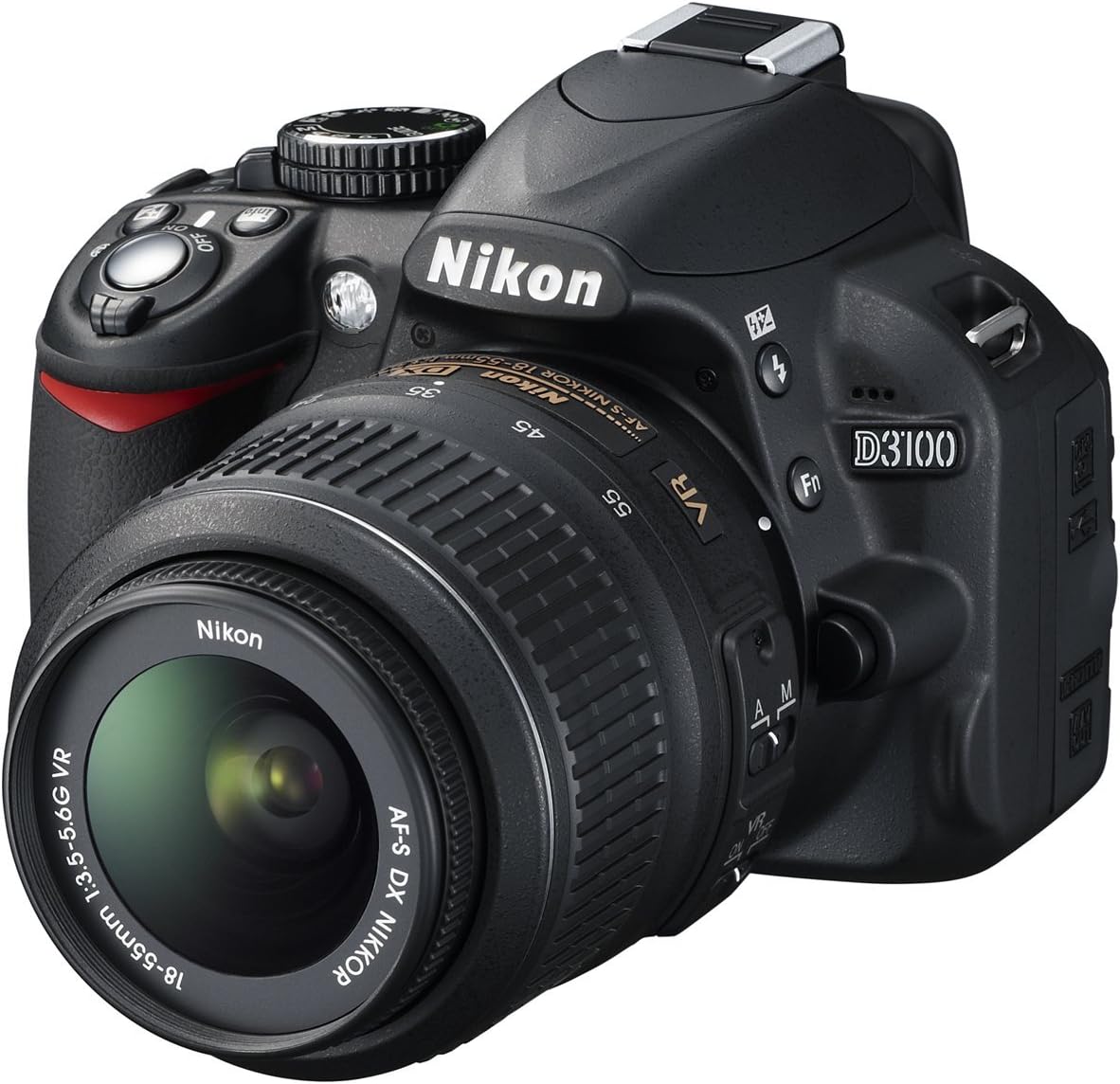 Nikon D3100 14.2MP DSLR Camera with AF-S DX 18-55mm f/3.5-5.6 VR Zoom Lens - (Black) (Discontinued) (Renewed)