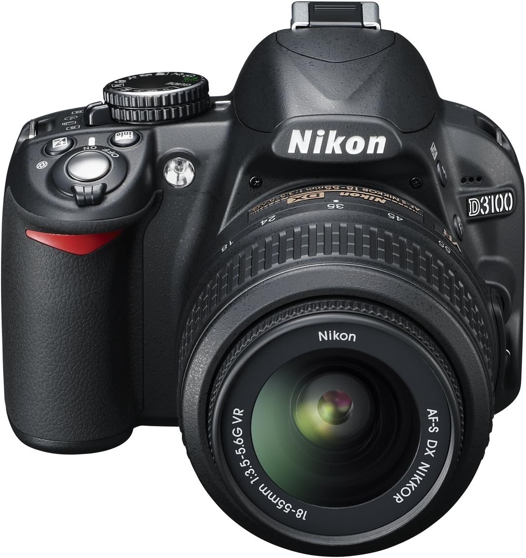 Nikon D3100 14.2MP DSLR Camera with AF-S DX 18-55mm f/3.5-5.6 VR Zoom Lens - (Black) (Discontinued) (Renewed)