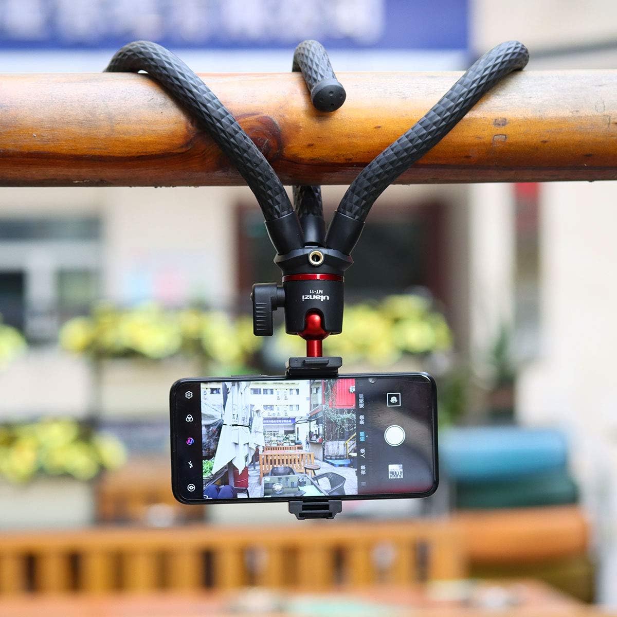 ULANZI Camera Tripod, Mini Flexible Stand with Hidden Phone Holder w Cold Shoe Mount, 1/4'' Screw for Magic Arm