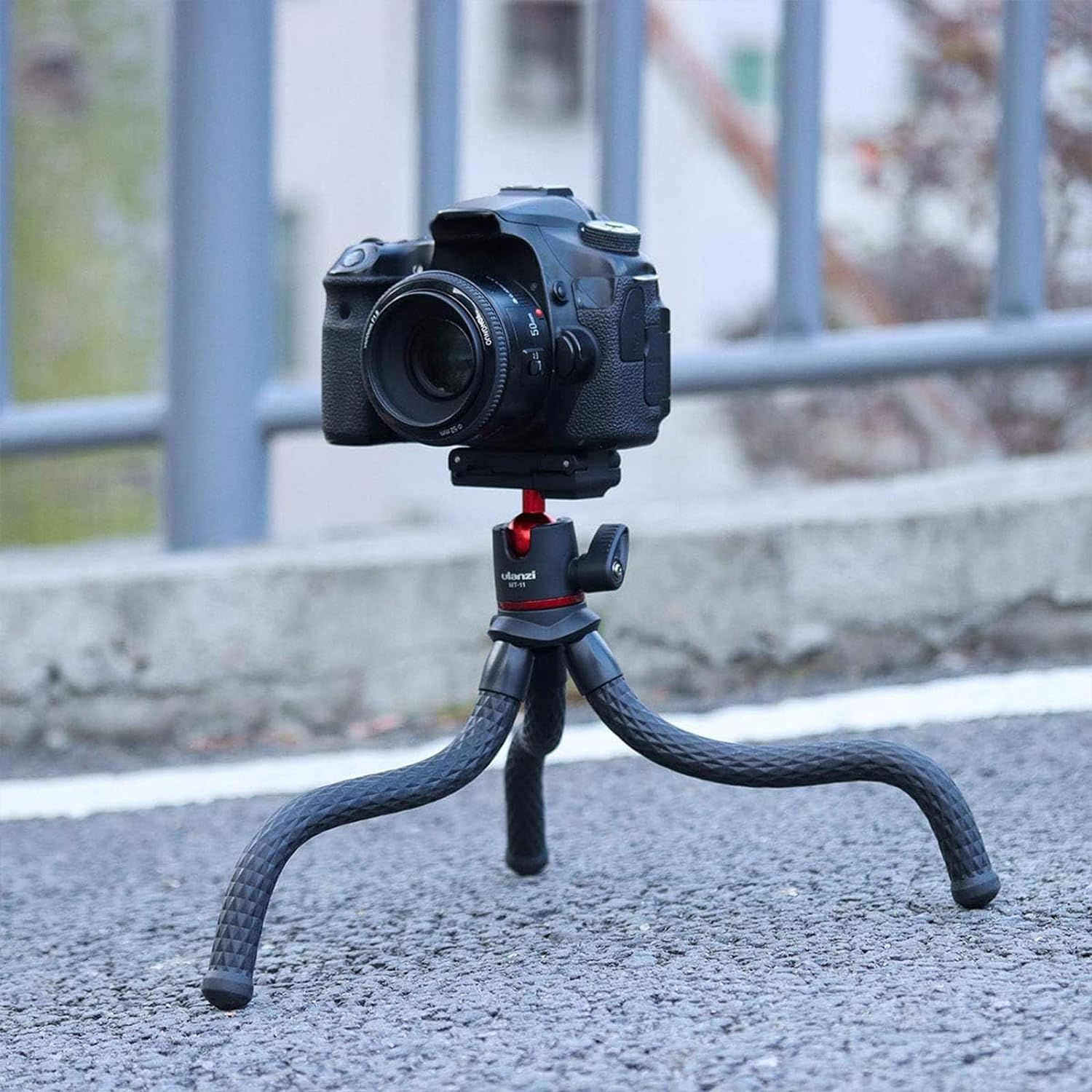 ULANZI Camera Tripod, Mini Flexible Stand with Hidden Phone Holder w Cold Shoe Mount, 1/4'' Screw for Magic Arm