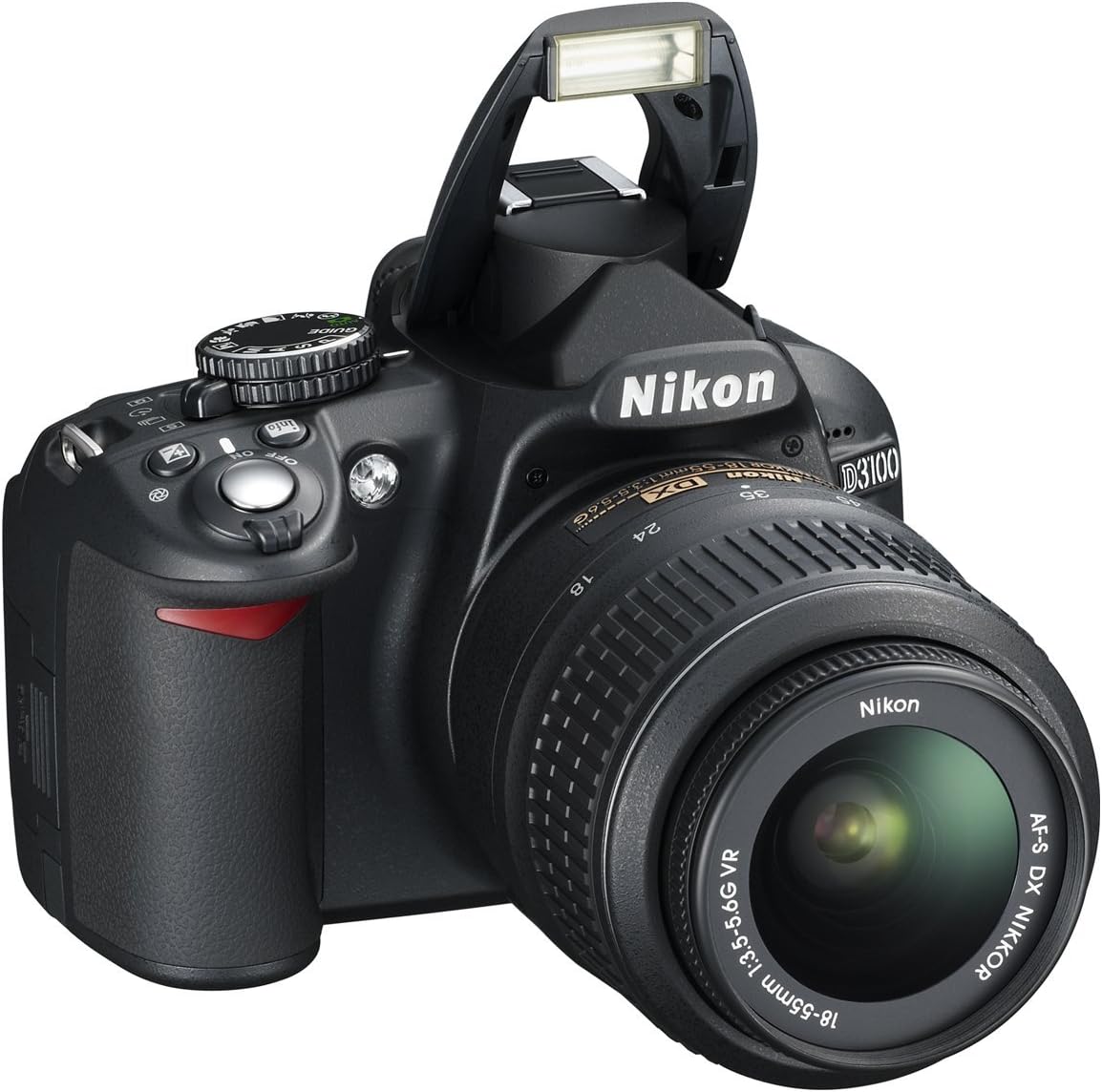 Nikon D3100 14.2MP DSLR Camera with AF-S DX 18-55mm f/3.5-5.6 VR Zoom Lens - (Black) (Discontinued) (Renewed)