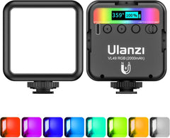 ULANZI VL49 RGB Video Lights, LED Camera Light 360° Full Color Portable Photography Lighting w 3 Cold Shoe