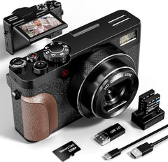 56MP Digital Cameras for Photography, 4K Autofocus Video Camera with 32GB TF Card & 2 Batteries