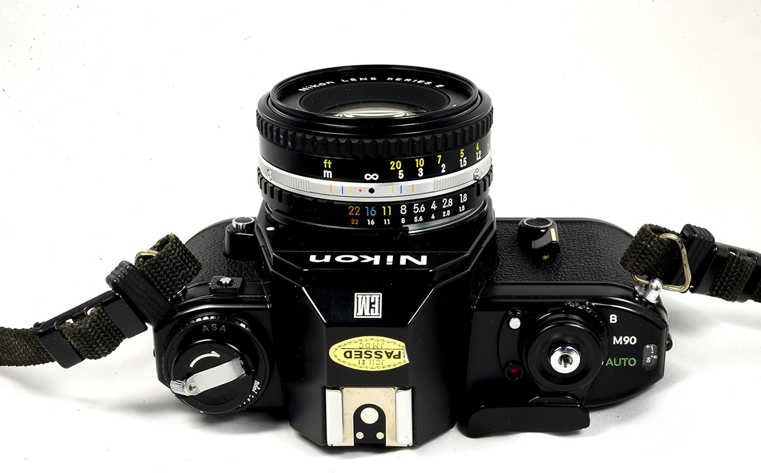 Nikon Em 35mm SLR Film Camera Black Body with Nikon F Mount 50MM F1.8 AI Manual Focus Lens. (Renewed)