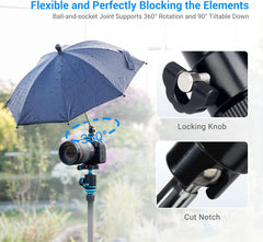 DSLR Mirrorless Camera Hot Shoe Umbrella Rain Cover Protector Sunshade for Canon EOS R100 R50 R8 R7 R10 R3 R6 Mark II R5 C Rp R Rebel T8i T7 90D Sony A7RV A7 IV A7S III II Nikon Z8 Z9 Z30 Z5 Z6 Z7 II