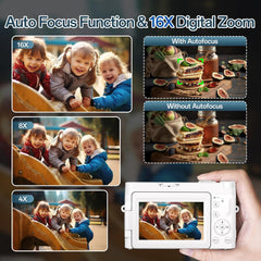 4K Digital Camera for Photography, 48MP Autofocus Vlogging Camera with 3'' 180°Flip Screen