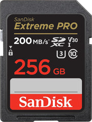 SanDisk 256GB Extreme PRO SDXC UHS-I Memory Card - C10, U3, V30, 4K UHD, SD Card - SDSDXXD-256G-GN4IN, Dark gray/Black