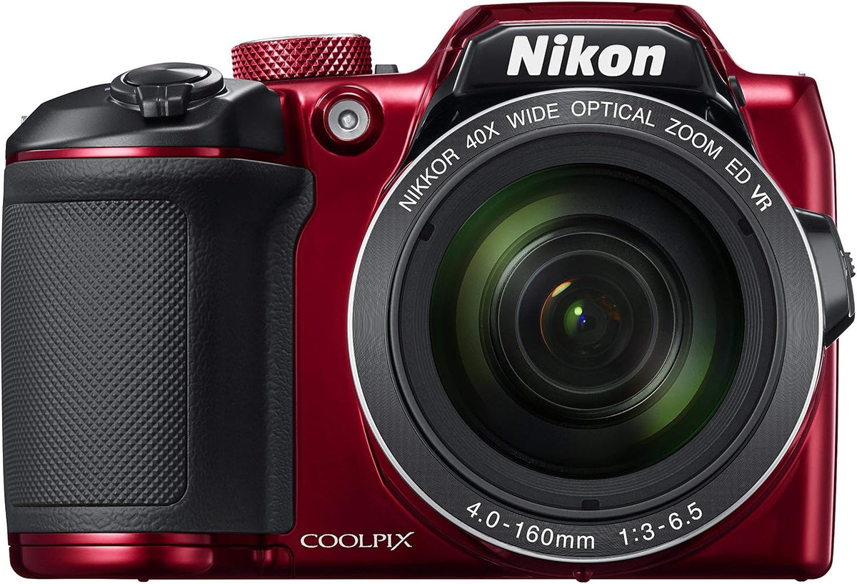 Nikon COOLPIX B500 16MP Digital Camera with 3 Inch TFT LCD Screen Nikkor Lens With 40x optical zoom wifi, Red (Renewed)